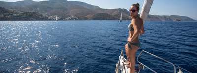 Girl at anchor Greece 